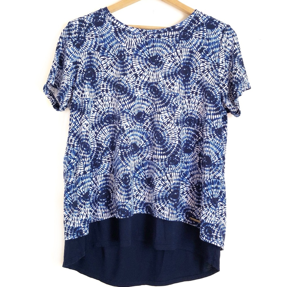 MICHAEL Michael Kors Blue Tie Dye Short Sleeve Top